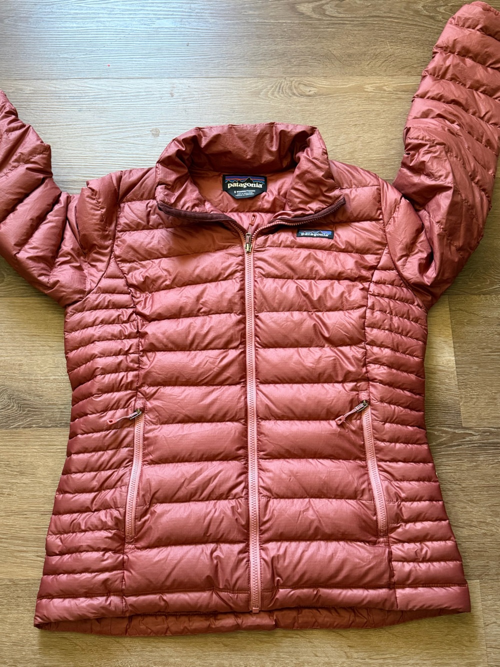 Patagonia Womens Down Puffer Jacket In the color rosehip